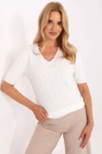 Megztinis trumpomis rankovėmis modelis 217328 Factory Price - Image 2