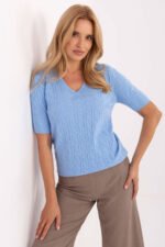 Megztinis trumpomis rankovėmis modelis 217328 Factory Price - Image 4
