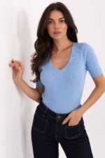 Megztinis trumpomis rankovėmis modelis 217601 Factory Price - Image 3